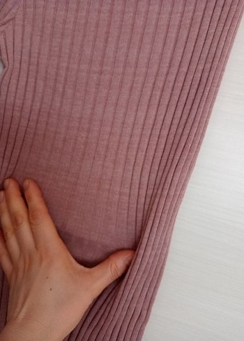 Pembe Triko Kadın Midi Pantolon - Görsel 8