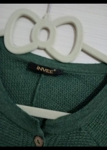 Düğmeli Yeşil Midi Kadın Kaban hırka - Görsel 3