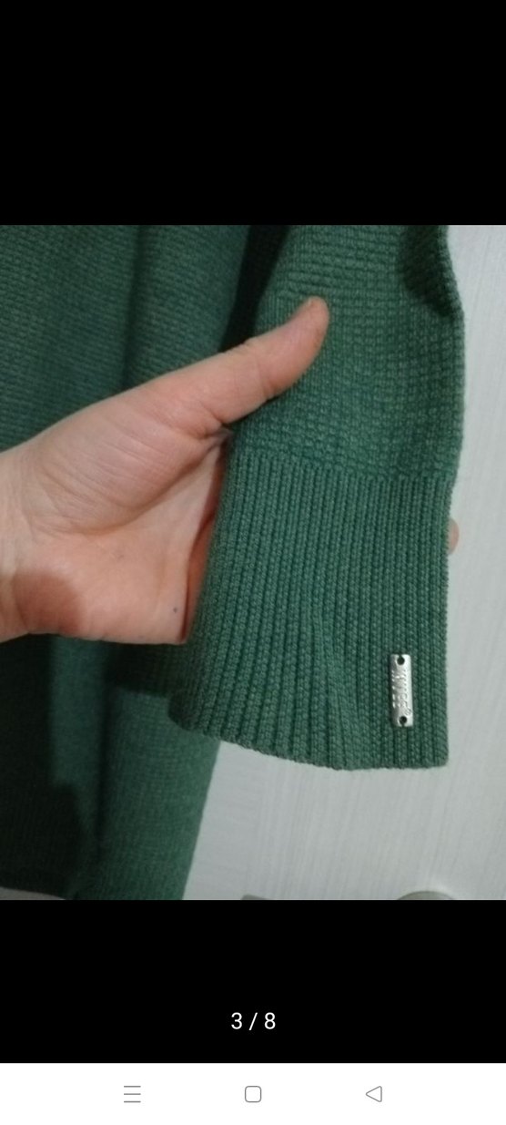 Düğmeli Yeşil Midi Kadın Kaban hırka - Görsel 4