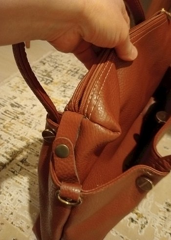 Klasik Kahverengi Deri Kadın Çanta - Görsel 12