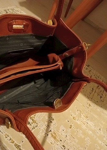 Klasik Kahverengi Deri Kadın Çanta - Görsel 13