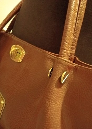 Klasik Kahverengi Deri Kadın Çanta - Görsel 2