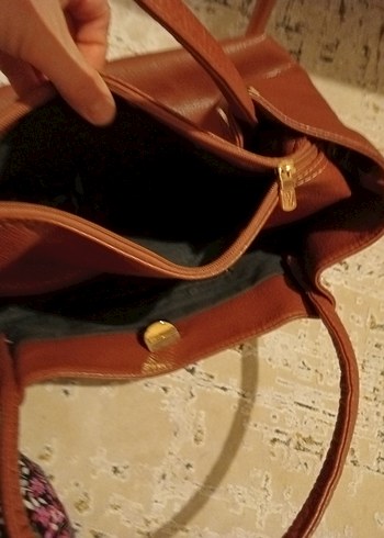 Klasik Kahverengi Deri Kadın Çanta - Görsel 5