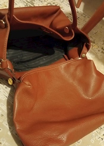 Klasik Kahverengi Deri Kadın Çanta - Görsel 18