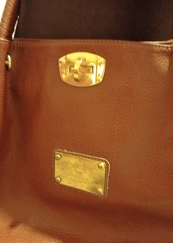 Klasik Kahverengi Deri Kadın Çanta - Görsel 3