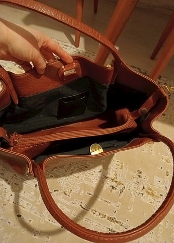 Klasik Kahverengi Deri Kadın Çanta - Görsel 7