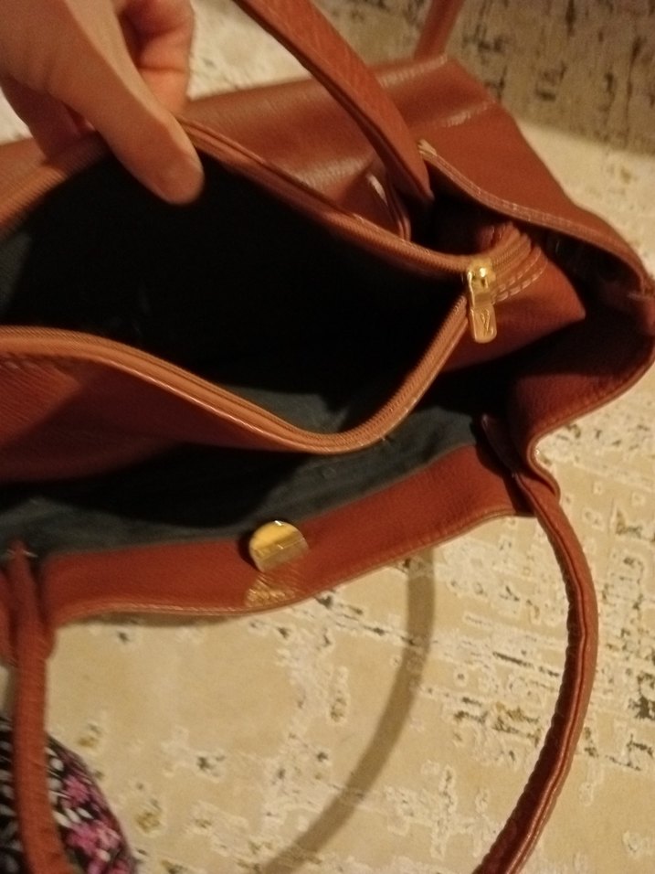 Klasik Kahverengi Deri Kadın Çanta - Görsel 5