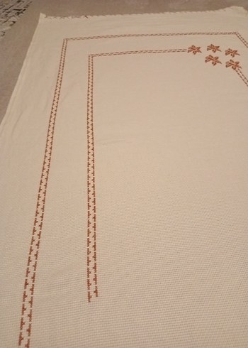 Nakışlı Krem seccade etamin işleme - Görsel 3