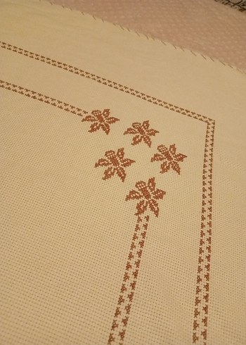 İşlemeli Krem seccade etamin - Görsel 8