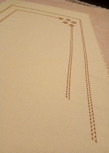 İşlemeli Krem seccade etamin - Görsel 4