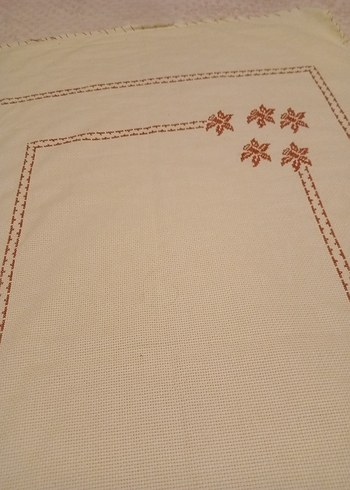 Krem rengi seccade işlemelik etamin seccade - Görsel 3