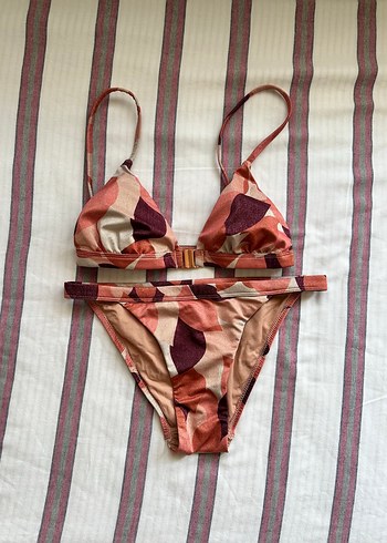 Bohem Tarzı Pembe Bağlamalı Bikini