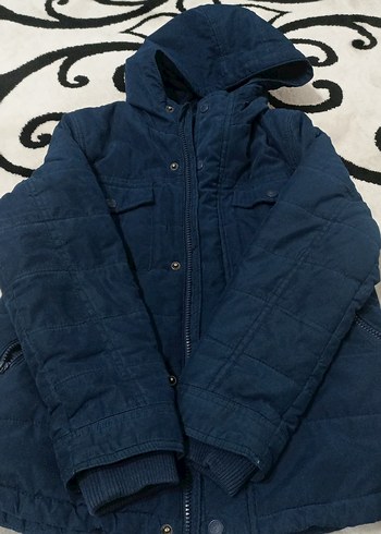 Erkek Çocuk Lacivert Kapüşonlu Mont - Görsel 3