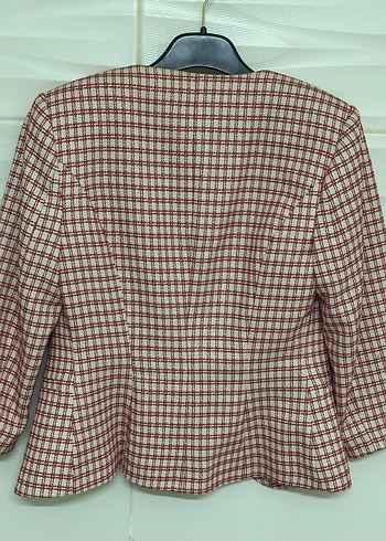 Truvakar kollu kısa ceket, kırmızı simli desen. - Görsel 2