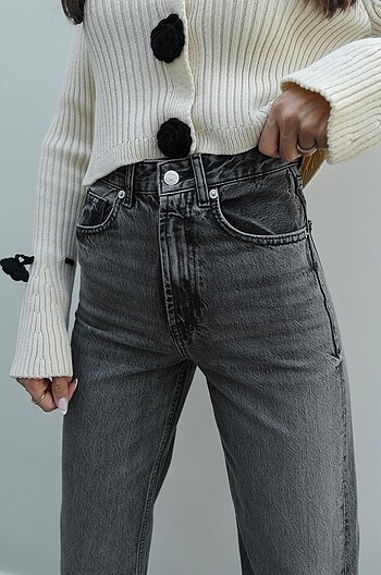34 Beden gri Renk Zara orijinal straight pantolon