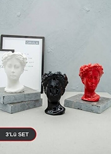 Helen Büst Saksı 3'lü Set 