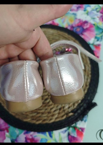 30 Beden pembe Renk Pembe Fiyonklu Kız Babet Ayakkabı