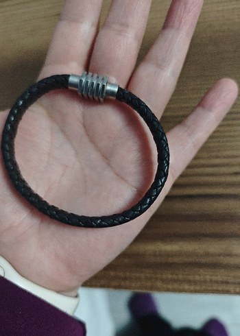 Minimalist Siyah Erkek Biker Bileklik - Görsel 3