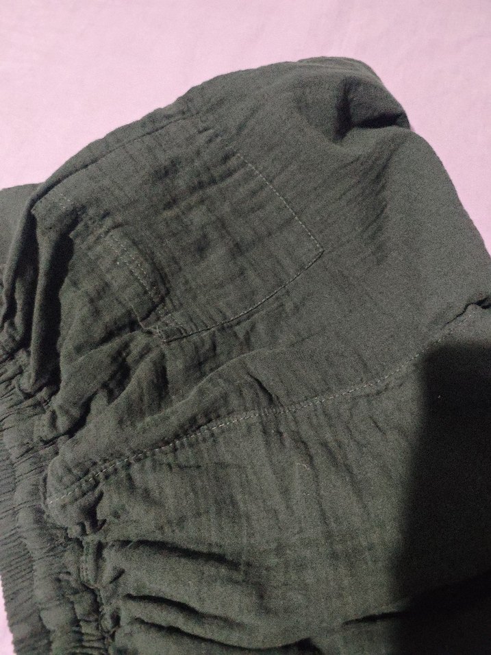 Siyah Keten Midi erkek Pantolon - Görsel 5