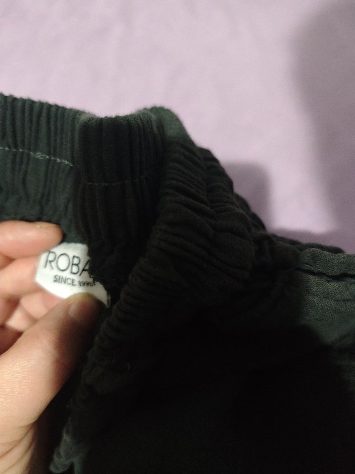 Siyah Keten Midi erkek Pantolon - Görsel 4