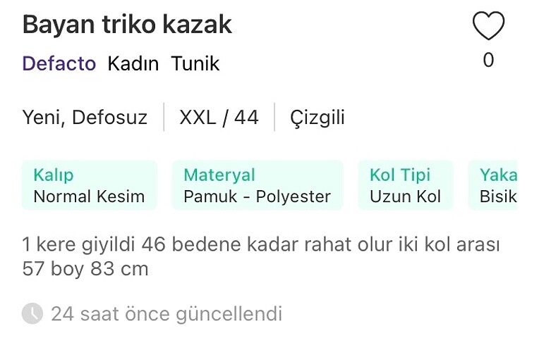 xl Beden çeşitli Renk Bayan tunik