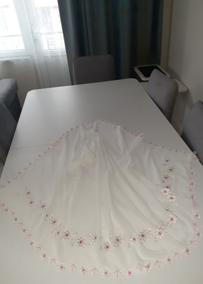 ÜÇ KENARI İĞNE OYALI MEVLUD ÖRTÜSÜ  - Görsel 2