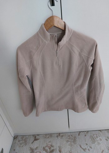 Bej Yarım Fermuarlı kadin Polar Sweatshirt