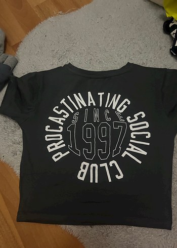 S beden Kız Siyah Baskılı Kısa Kollu Tişört - Görsel 3