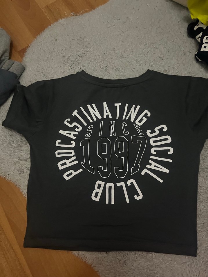 S beden Kız Siyah Baskılı Kısa Kollu Tişört - Görsel 3