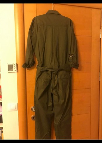 Kadın Haki Uzun Kollu Kemerli Tulum - Görsel 5