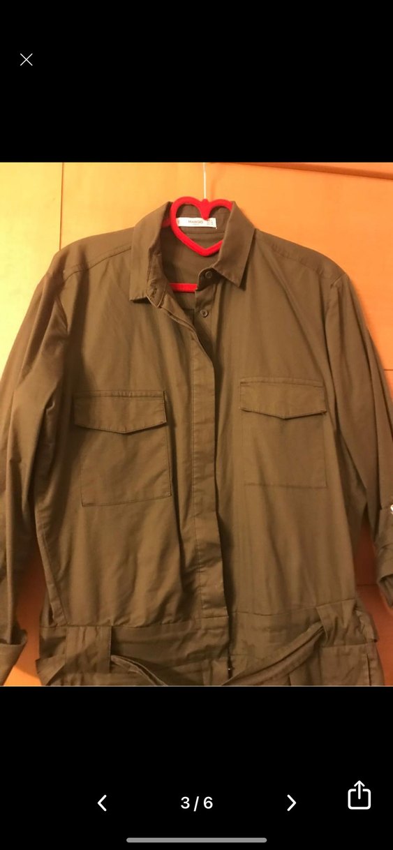 Kadın Haki Uzun Kollu Kemerli Tulum - Görsel 3