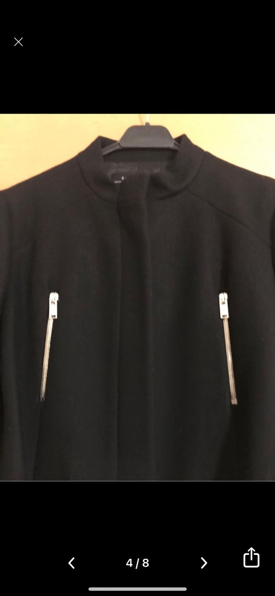 Deri Kemerli Siyah Kaban - Görsel 4