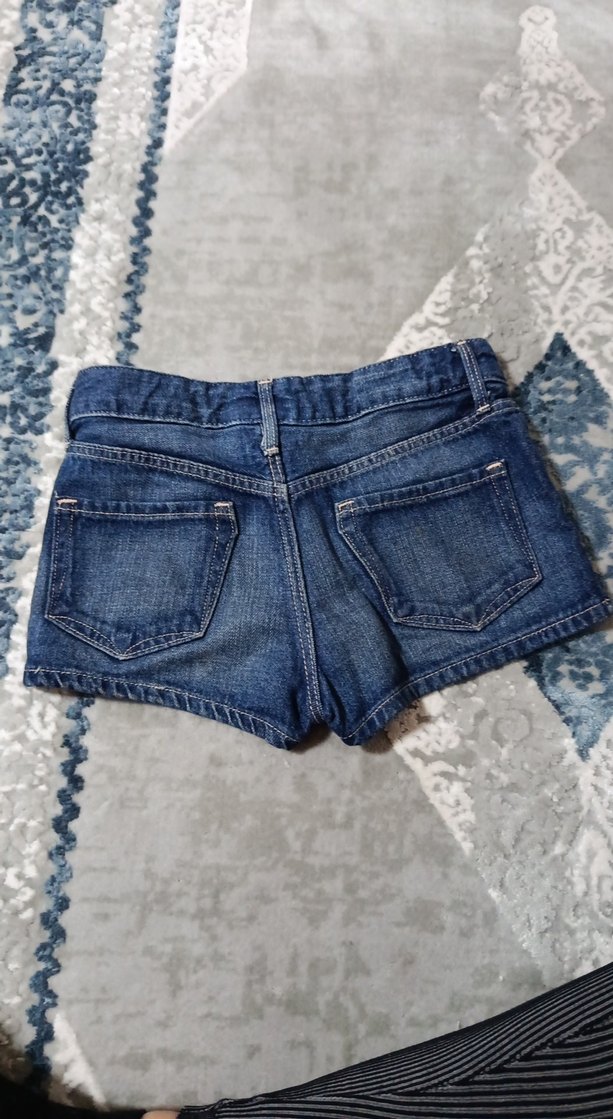 Düğmeli Koyu Mavi Mini Kot Şort - Görsel 3