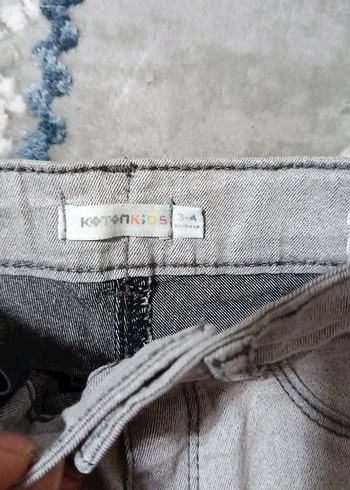 Gri Düğmeli Kız Denim Şort - Görsel 2