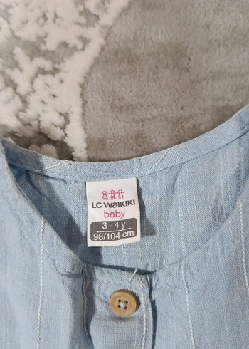 Kolsuz Fırfırlı Kot Kız Çocuk Elbise - Görsel 2