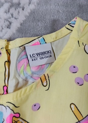 Kız Çocuk Sarı Renkli Desenli Elbise - Görsel 2