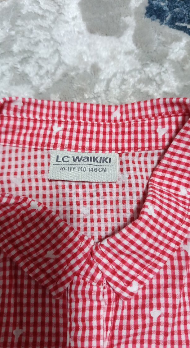 Düğmeli Uzun Kollu Kırmızı Gömlek - Görsel 2