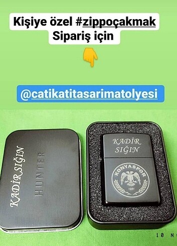 Zippo Çakmak kişiye özel kutulu
