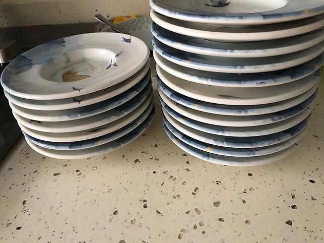 Chakra 7 adet porselen çay tabağı
