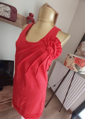 SUN KIRMIZI  Drapeli ELBİSE - Görsel 5