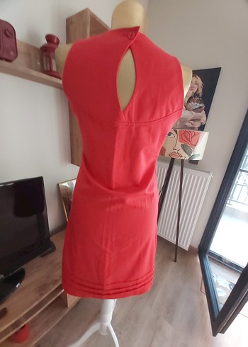 SUN KIRMIZI  Drapeli ELBİSE - Görsel 8