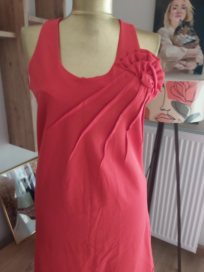 SUN KIRMIZI  Drapeli ELBİSE - Görsel 4