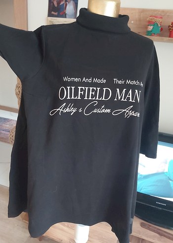 Siyah Baskılı Hamile Tişörtü, Uzun Kollu, Salaş - Görsel 4