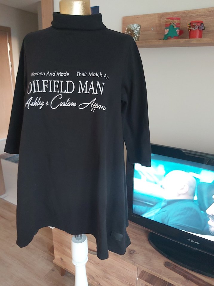 Siyah Baskılı Hamile Tişörtü, Uzun Kollu, Salaş - Görsel 2