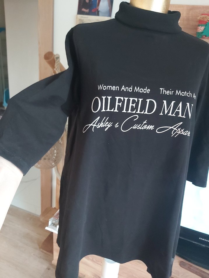 Siyah Baskılı Hamile Tişörtü, Uzun Kollu, Salaş - Görsel 3