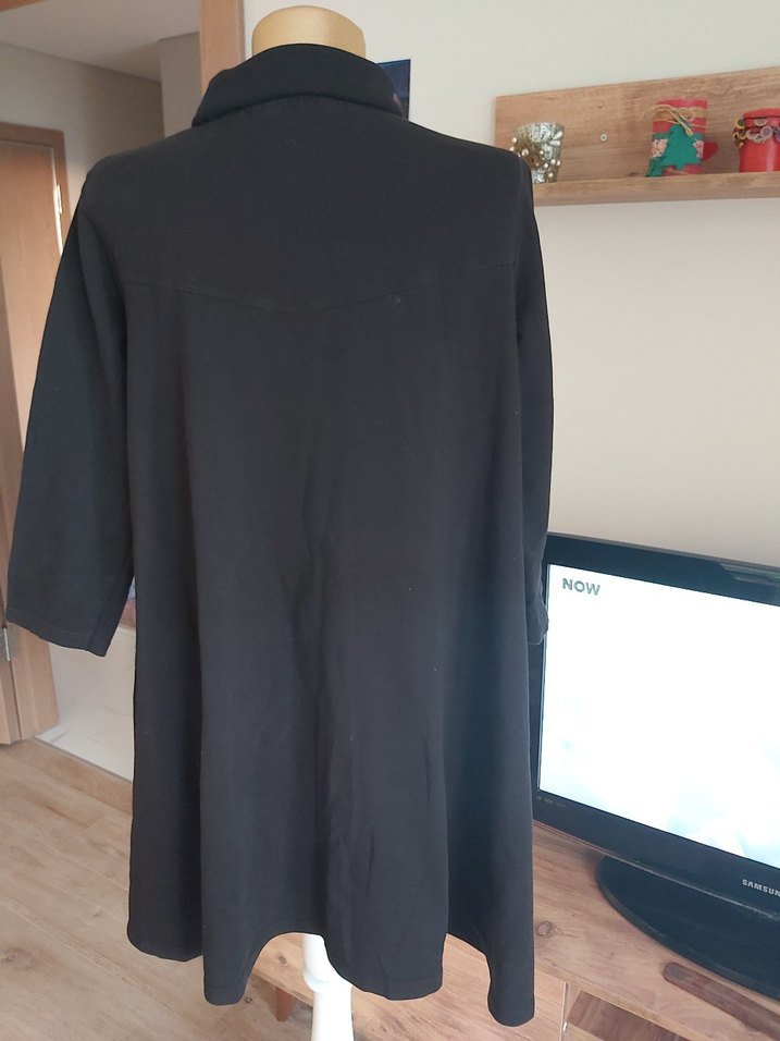 Siyah Baskılı Hamile Tişörtü, Uzun Kollu, Salaş - Görsel 5