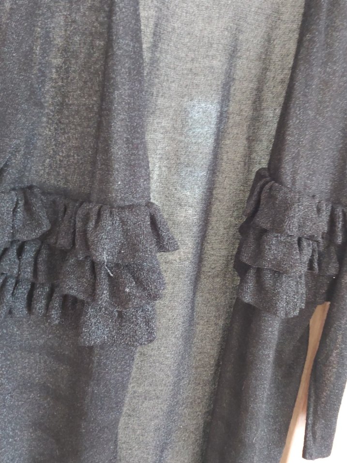 Uzun Siyah Kadın triko Hırka - Görsel 4