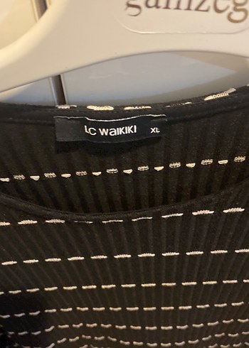 Kadın Siyah Çizgili Uzun Kollu Triko tunik elbise - Görsel 2