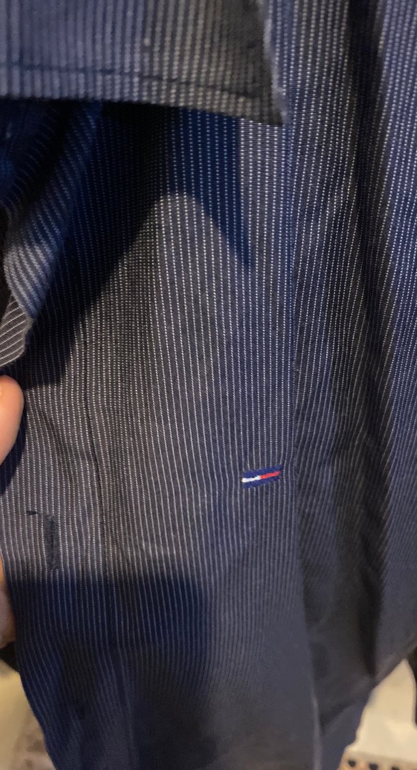 Düğmeli Gri Denim Erkek Gömlek tommy markadır - Görsel 2