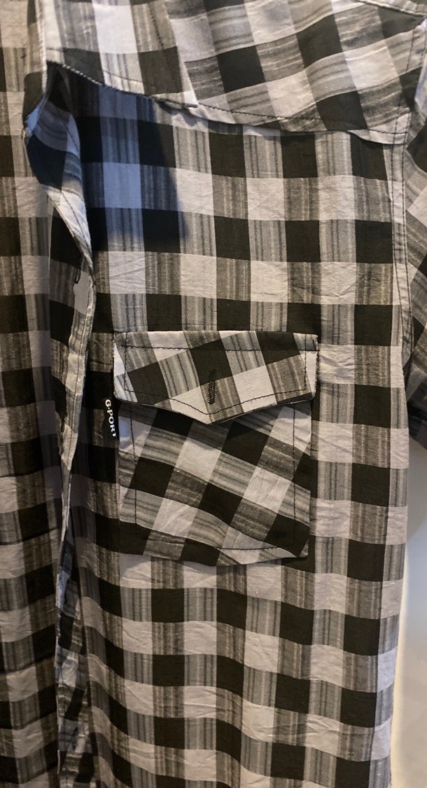 Erkek Gri Kareli Kısa Kollu Gömlek m l olur - Görsel 2